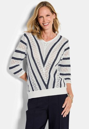 PULLOVER MIT MARITIMEN STREIFEN - Trui - white/navy patterned