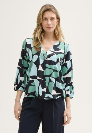 MIT MUSTER - Blúz - green dots and shapes design