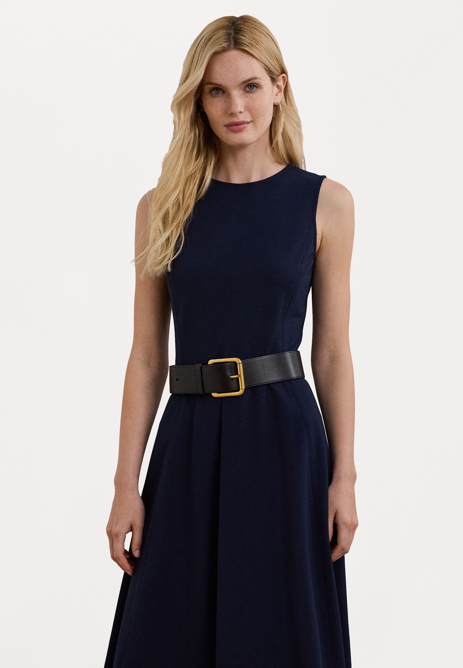 Lauren Ralph Lauren Petite PONTE FIT AND FLARE DRESS - Jersey dress -  lighthouse navy/dark blue - Zalando.ie