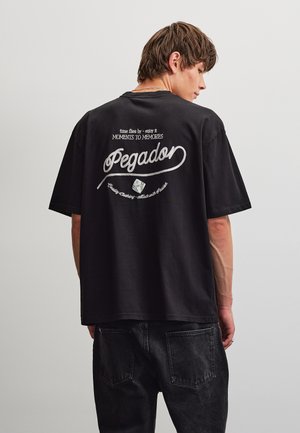 Pegador, BELMONTE OVERSIZED TEE - Тениска с щампа - washed black