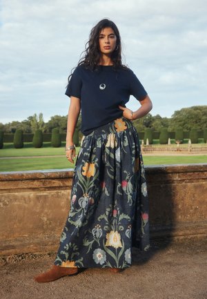 Next, REGULAR FIT - NATIONAL TRUST - Maxi skirt - navy floral