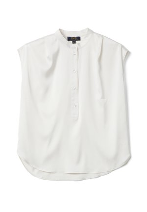 OVS, BROWN SHORT-SLEEVE BLOUSE REGULAR FIT WITH MANDARIN COLLAR - Blusa - soft white