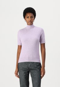 pure cashmere HIGH NECK SHORT SLEEVE - Βασικό μπλουζάκι - lavender