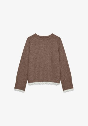 Vero Moda, KNITTED PULLOVER AWMAGALENE KNITTED PULLOVER - Pullover - brown lentil