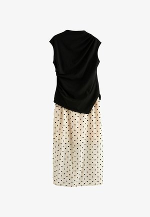 Next, REGULAR FIT - 2 IN 1 SHEER SKIRT MIDI DRESS . - Maxikjoler - black white polka dot