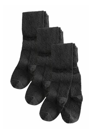 Next, 3 PACK RICH TEXTURED HEART SCHOOL - Strumpfhose - grey