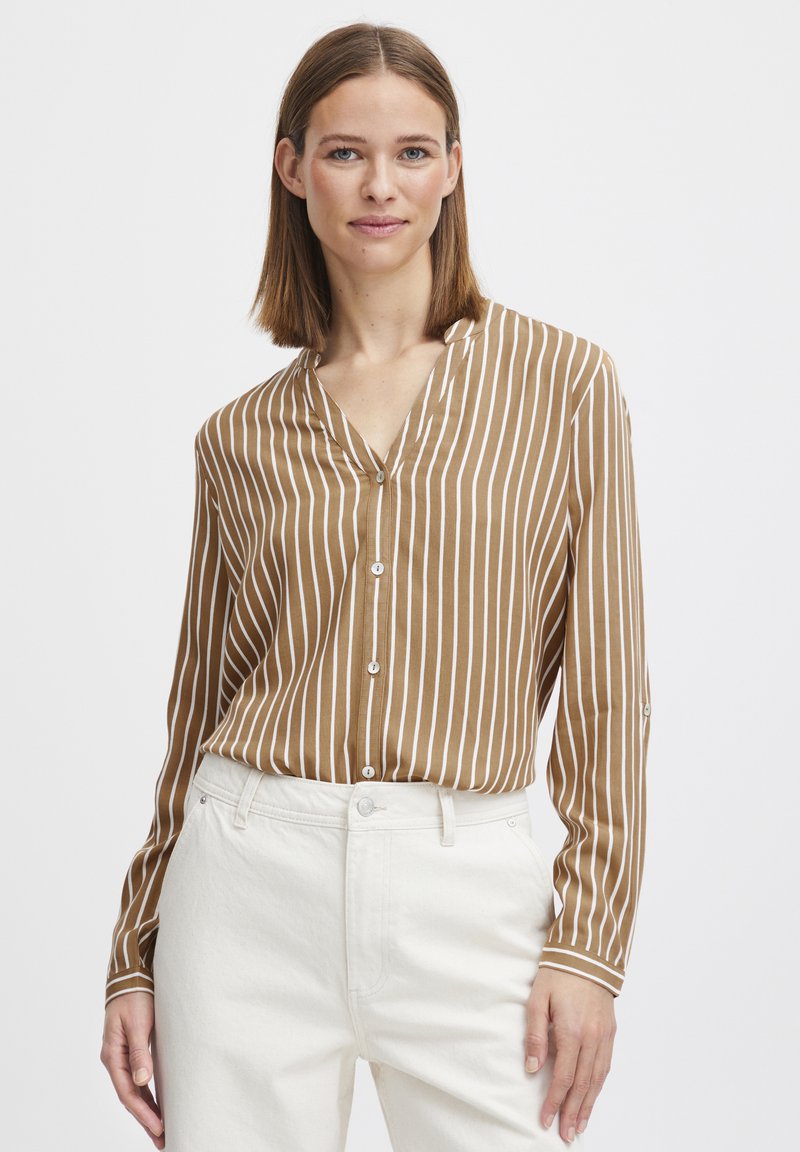 b.young - FABIANNE STRIPE - Bluse - brown, Vergrößern