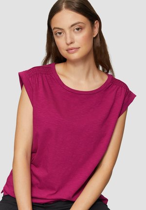 s.Oliver MET GESMOKTE DETAILS - T-shirt basic - burgund