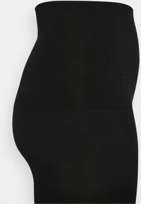 Body a compressione nera a vita alta realizzato in tessuto liscio e elasticizzato; presenta un design senza cuciture e una vestibilità modellante per un comfort che dura tutto il giorno.