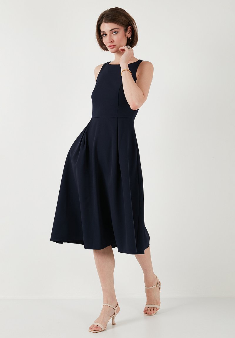 APART Abito Tubino Da Donna Con Mantella In Chiffon – Scollo A Barchetta E Schiena A V – Elegante Per Cocktail, Matrimoni, Feste – Taglie 34-46 - 5