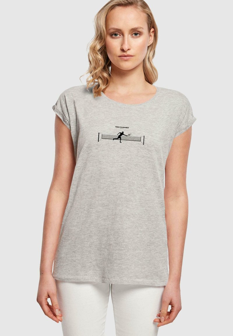 Merchcode TENNIS ROUND 1 EXTENDED SHOULDER  - T-shirts print - heather grey