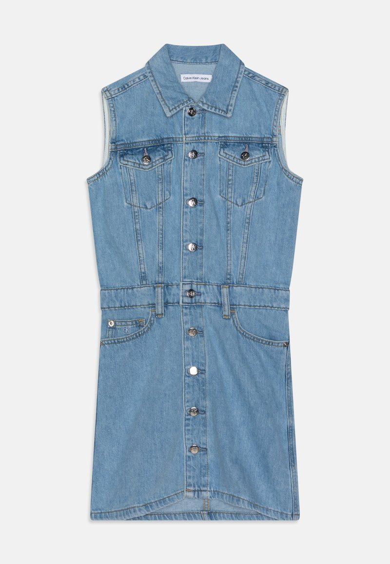 Calvin Klein Jeans UTILITY DRESS Denim dress washed blue/blue denim Zalando.co.uk