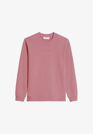 Sudadera de manga larga con cuello redondo en rosa apagado, con puños y dobladillo acanalados, que presenta un sutil logo "Marc O'Polo DENIM" en el pecho.