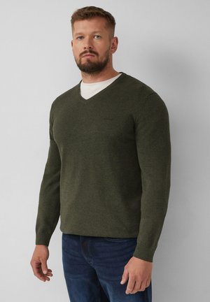 Strickpullover - olivgrün
