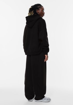 PLEATED - Felpa con zip - black