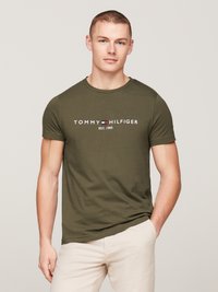 Tommy Hilfiger LOGO TEE - Print T-shirt - army green