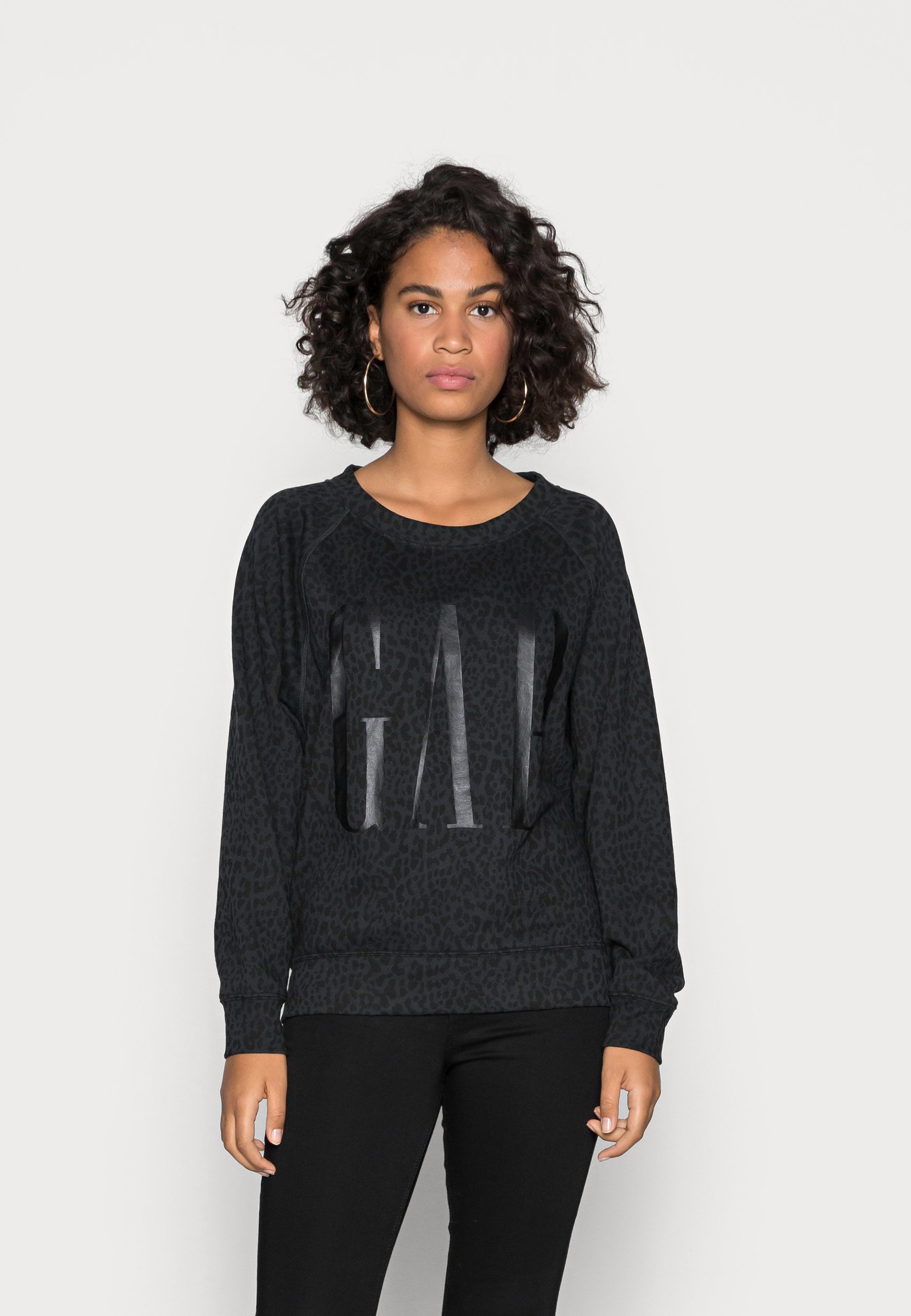 GAP LOGO CREW - Sudadera - charcoal leopard/camel - Zalando.es