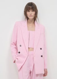 Calliope DOPPIOPETTO GESSATA - Cappotto corto - var rosa medio