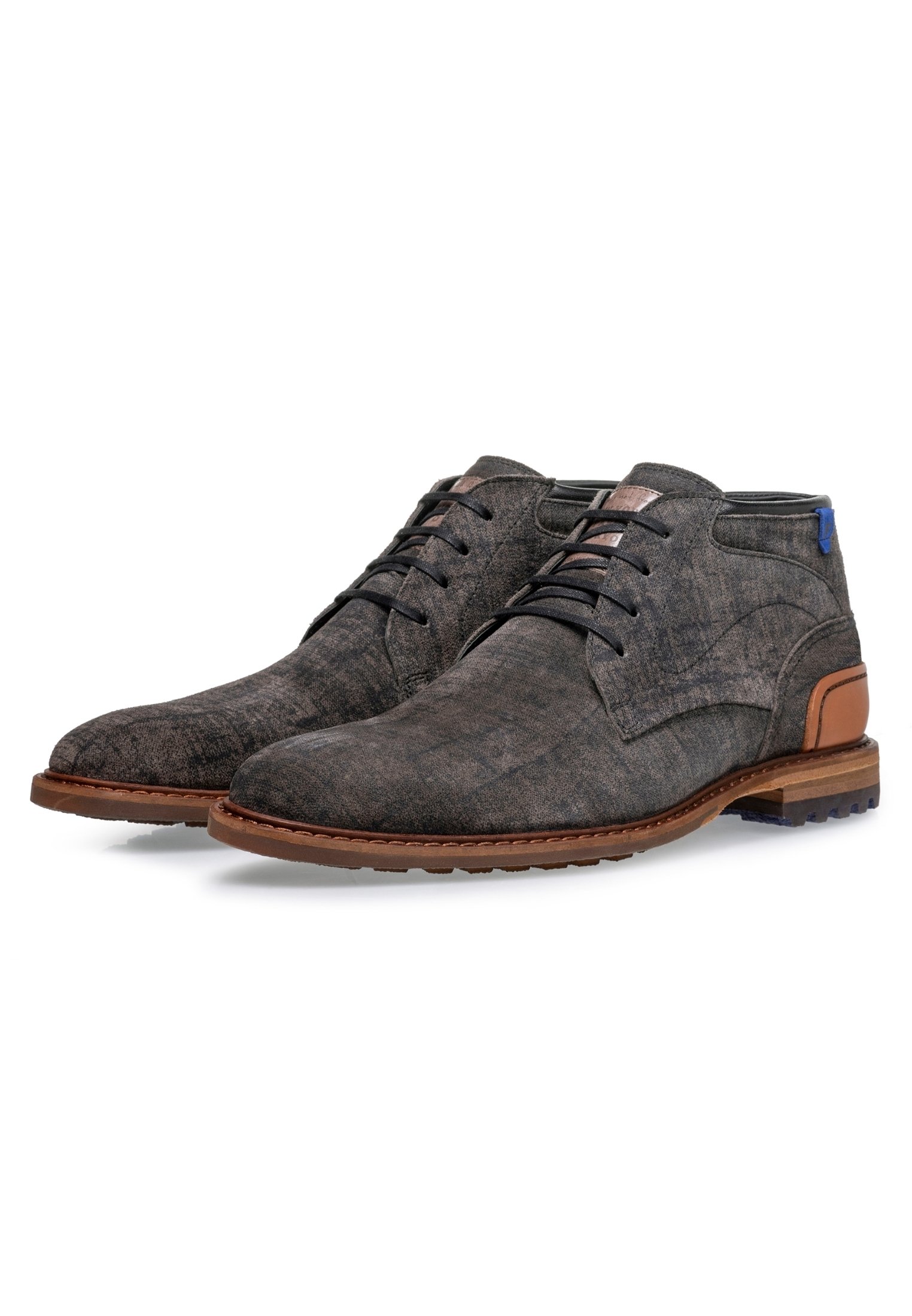 Floris van Bommel Veterboots - darkgrey/donkergrijs - Zalando.nl