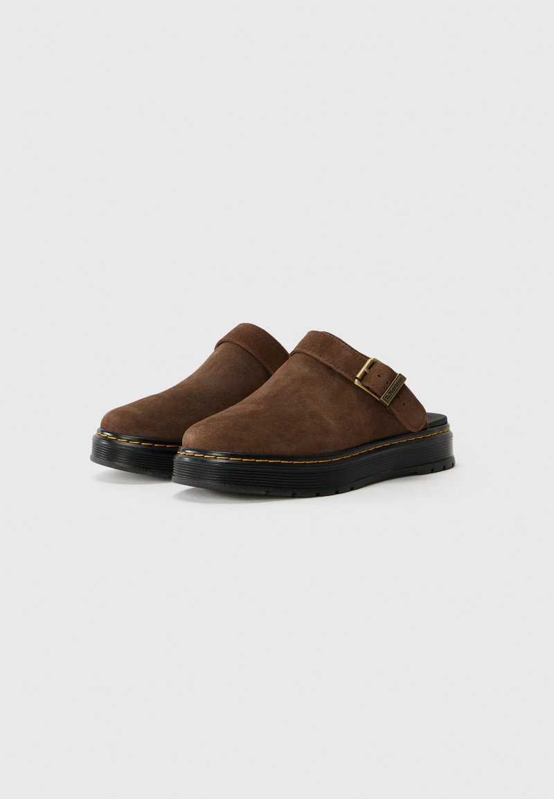 Dr. Martens Chocolate Suede Buckle Clogs Dr. Martens Zebzag Slingback Platform Mule - Dark Brown  main image 4