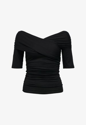 Object, Off-Shoulder Ruched - T-shirts print - black