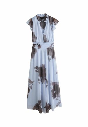 Next, TALL FIT - PLEATED MESH V-NECK MIDI DRESS - Maxi dress - blue floral print