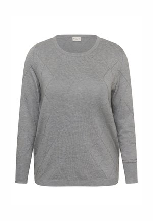 Kaffe Curve, KCLIZZY ARGYLE - Strickpullover - grey melange