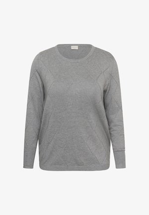 Kaffe Curve, KCLIZZY ARGYLE - Strickpullover - grey melange