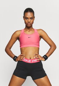 Nike Performance SHORT - Leggings - black/archaeo pink/white