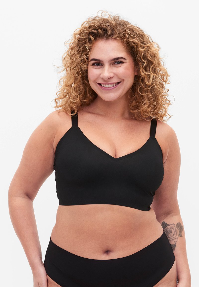 Devoted By Zizzi - NAHTLOSES MIT ABNEHMBAREN EINSÄTZEN - Bustier - black, Vergroten