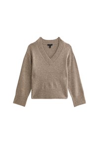 WIDE V NECK - Maglione - mink