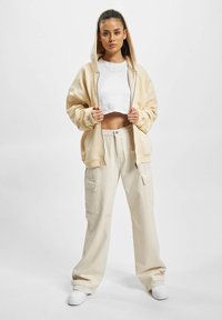 DEF HOODY - Majica s kapuljačom i patentnim zatvaračem - beige