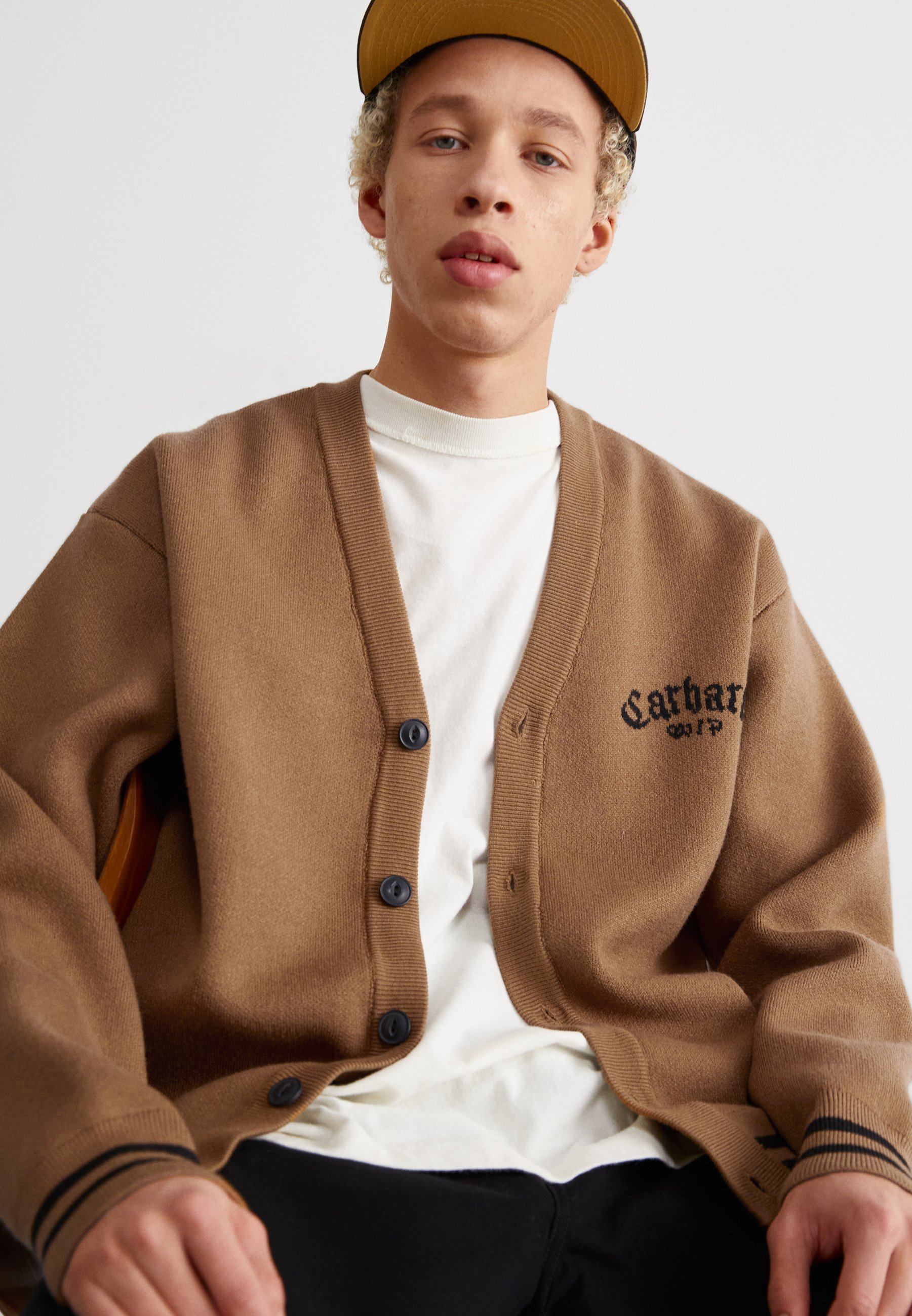 Carhartt WIP ONYX CARDIGAN - Gilet - hamilton brown/black