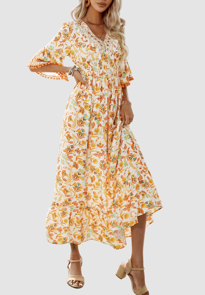 Outfitters Nation ESTAMPADO - Vestido informal - naranja