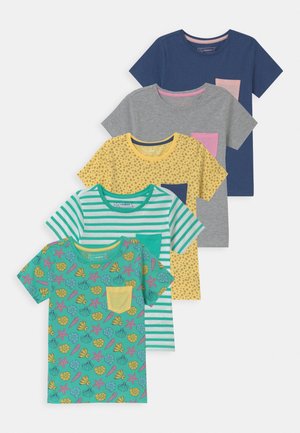 5 PACK - T-shirt con stampa - dark blue/grey /yellow