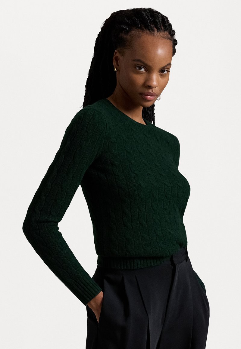 Polo Ralph Lauren CABLE KNIT WOOL CASHMERE JUMPER - Pullover - moss agate