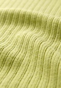 Texturierter Stoff in Hellgrün, mit feinen, vertikalen Rippen. Weicher Look mit leichtem Glanz und subtilen Farbvariationen.