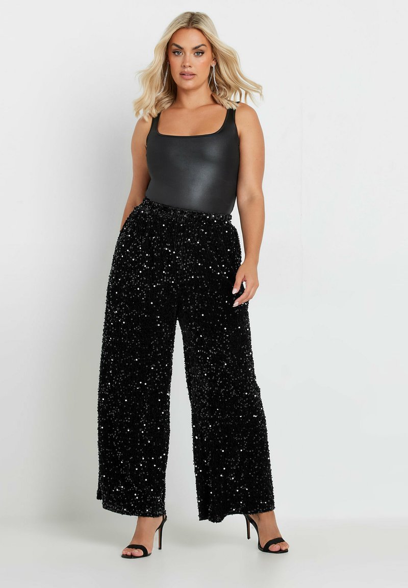 Plus Size Sequin Trousers LifeSheWomen Sequin Pants Elastic High