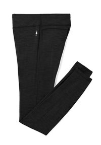 Svarta leggings i ett stretchmaterial, med hög midja, flatlock-sömmar och en liten logotyp nära bakre midjan.