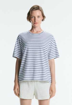 OYSHO, STRIPED SHORT-SLEEVED T-SHIRT - T-shirt imprimé - black
