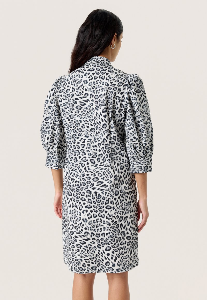 grey leopard shirt dress Sosandar Leopard Print Shift Dress - Grey