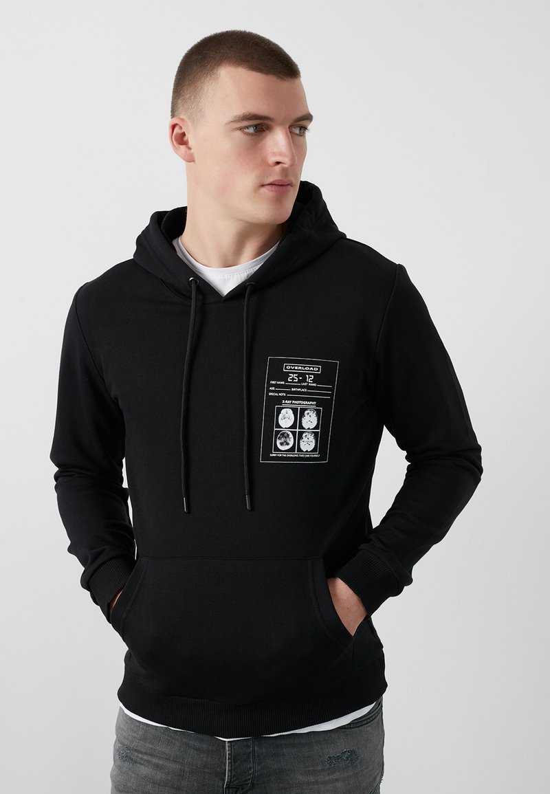 Trendyol Felpa Con Cappuccio Boyfriend Donna - Basic Nera Con Tasche A Marsupio - 2