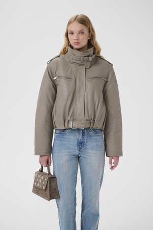 GZLEVA PUFFER - Bőrdzseki - dark rock ridge