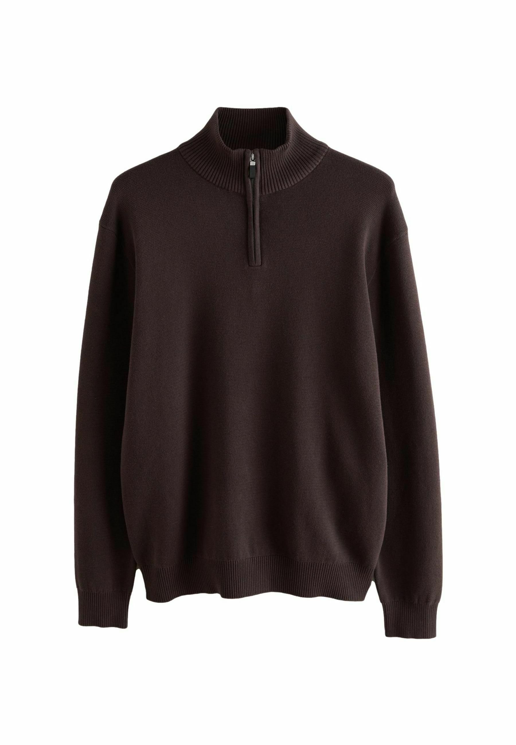 Next PLAIN REGULAR FIT PREMIUM QUARTER ZIP - Jumper - brown - Zalando