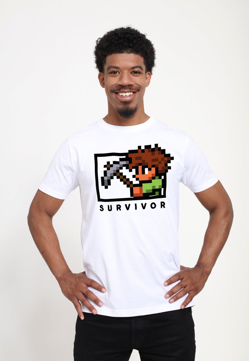 Henry Tiger TERRARIA UNISEX SURVIVOR - Camiseta estampada - white