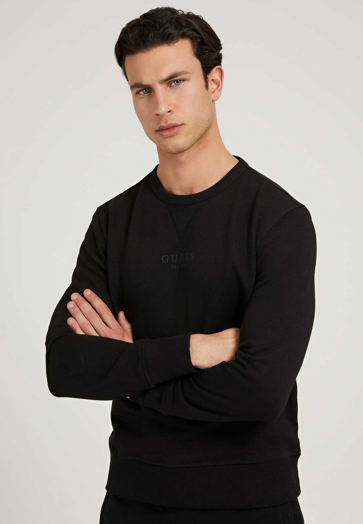 Guess RUNDHALS - Sudadera - schwarz/negro - Zalando.es