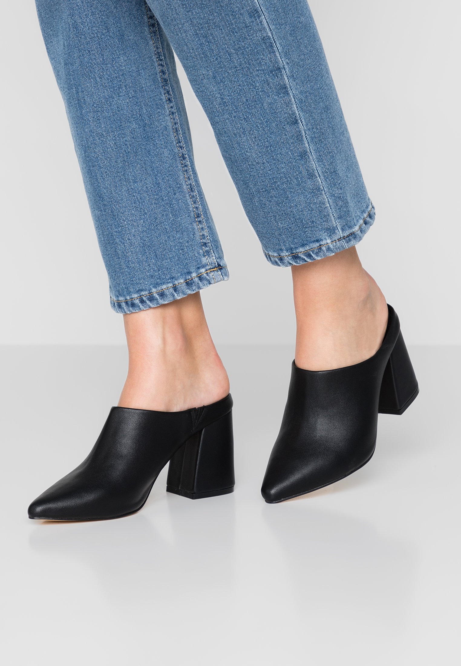 vegan heeled mules