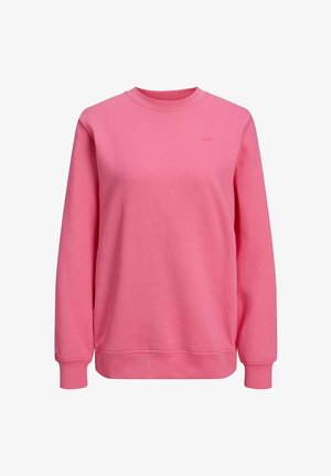 Rožinė sweatshirt sukurta iš minkštos medvilnės mišinio, turi ilgas rankoves, apvalų iškirpimą ir braižytas rankogalius. Subtili logotipo detalė priekyje.