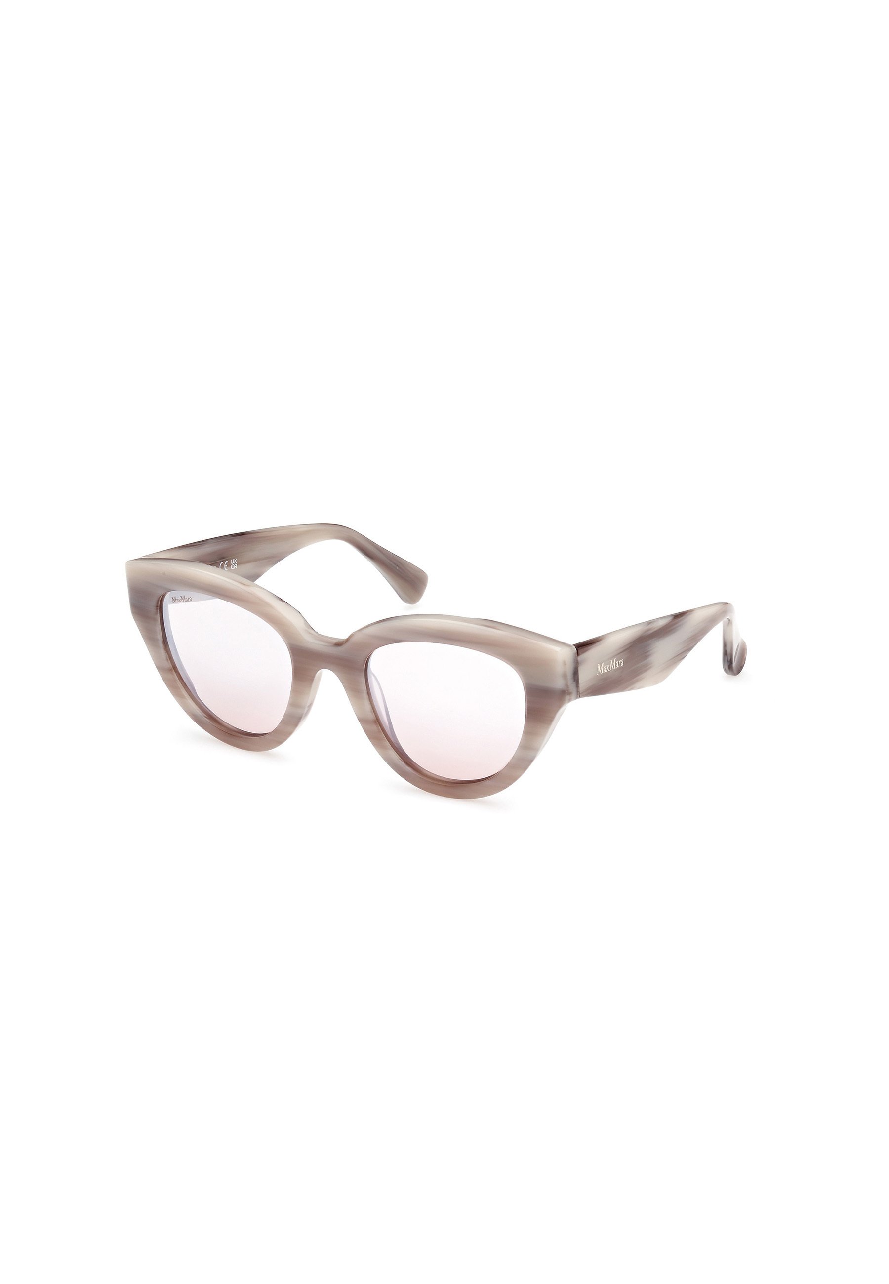 Max Mara GLIMPSE - Sunglasses - bianco avorio-marrone