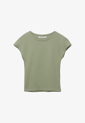 Kortärmad t-shirt med rund halsringning i ljusgrön, tillverkad av mjukt tyg med en slät textur och en avslappnad passform. Enkelt design, utan mönster eller detaljer.